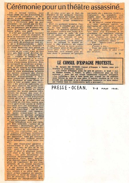 Ceremonia por un negro asesinadoFestival Internacional de Teatro Universitario de Nancy Presse-Ocean. 1966